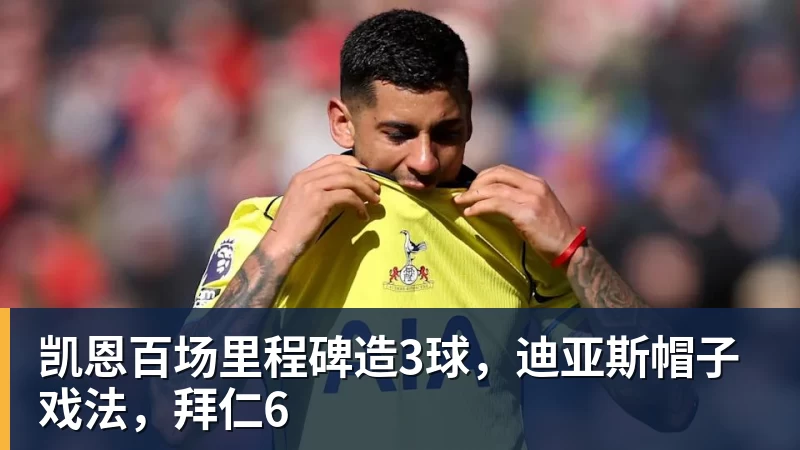 米兰体育凯恩百场里程碑造3球，迪亚斯帽子戏法，拜仁6